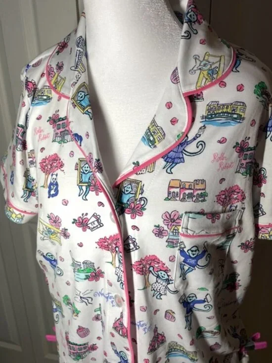 LIMITED EDITION Roller Rabbit GEORGETOWN MONKEY POLO PAJAMAS NWT SMALL OR MEDIUM - Picture 4 of 13